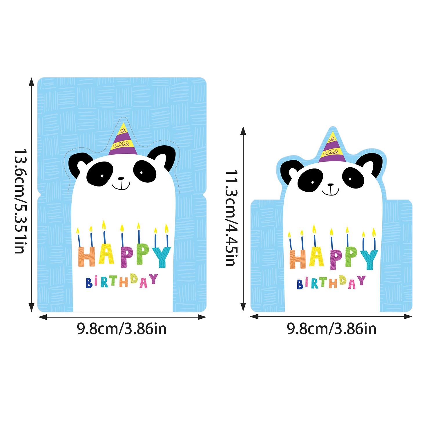 3 Sets 3D Pop-up Birthday Card Set - 3*10pcs Cartoon Panda/Cake/Balloon view 5