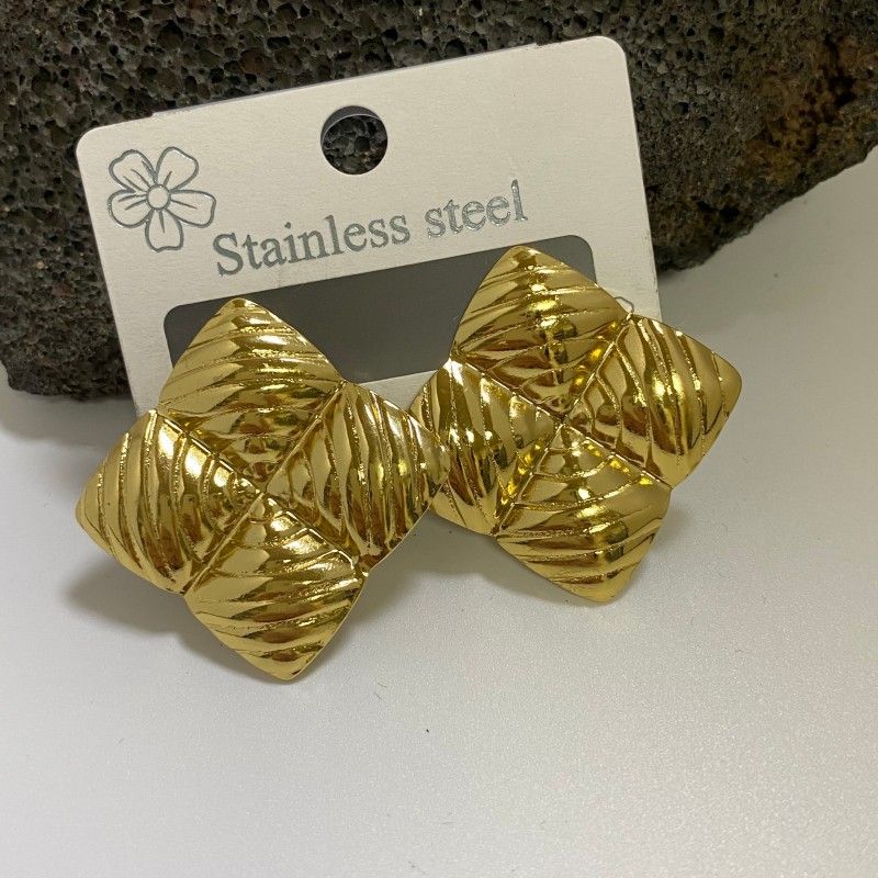 Combination A 18K Gold-Plated Stainless Steel Earring Set - 3 Pairs Minimalist view 5