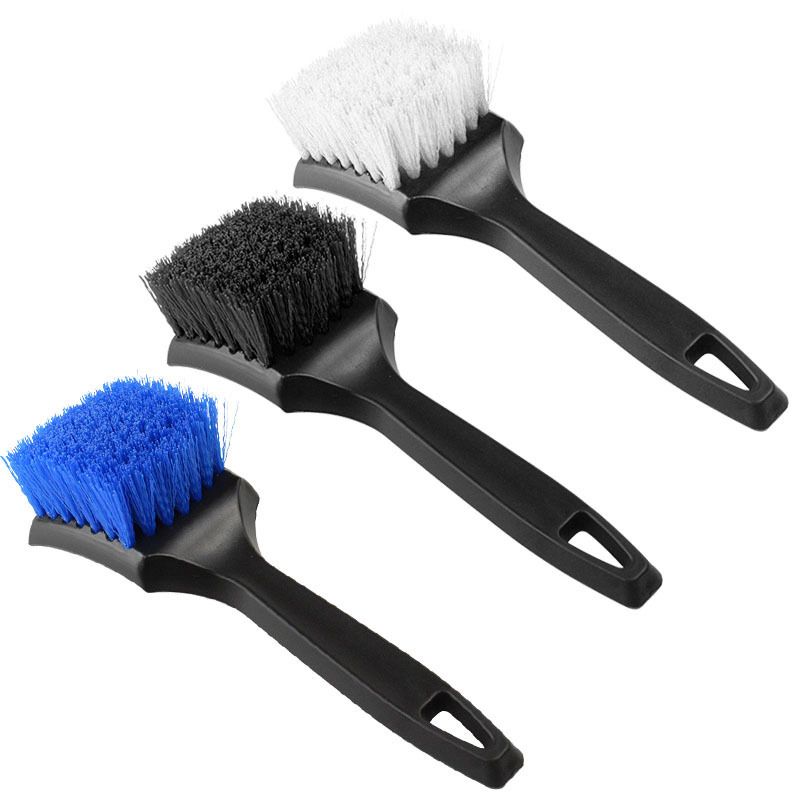 White Car Tire & Detailing Brush - 2-Pack Stiff Bristle Scrubber for Wheels view 2