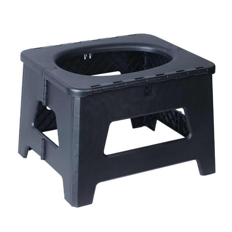 Black Large Portable Folding Camping Toilet Stool - Capacity Emergency Potty view 2