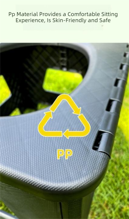 Black Large Portable Folding Camping Toilet Stool - Capacity Emergency Potty view 4