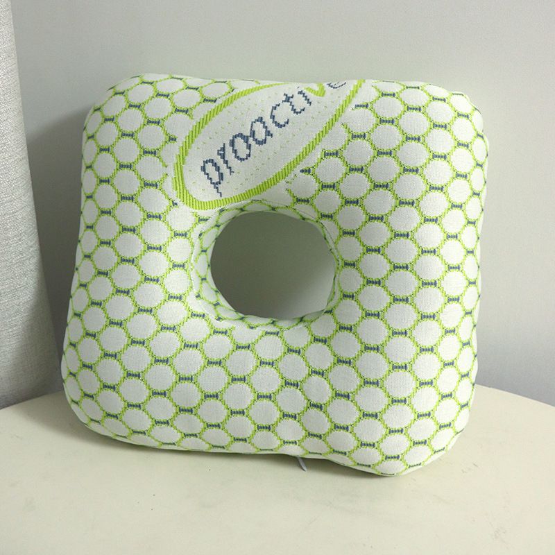 Green Ear Piercing Pillow - Soft Side Sleeper Cushion with Hollow Center for