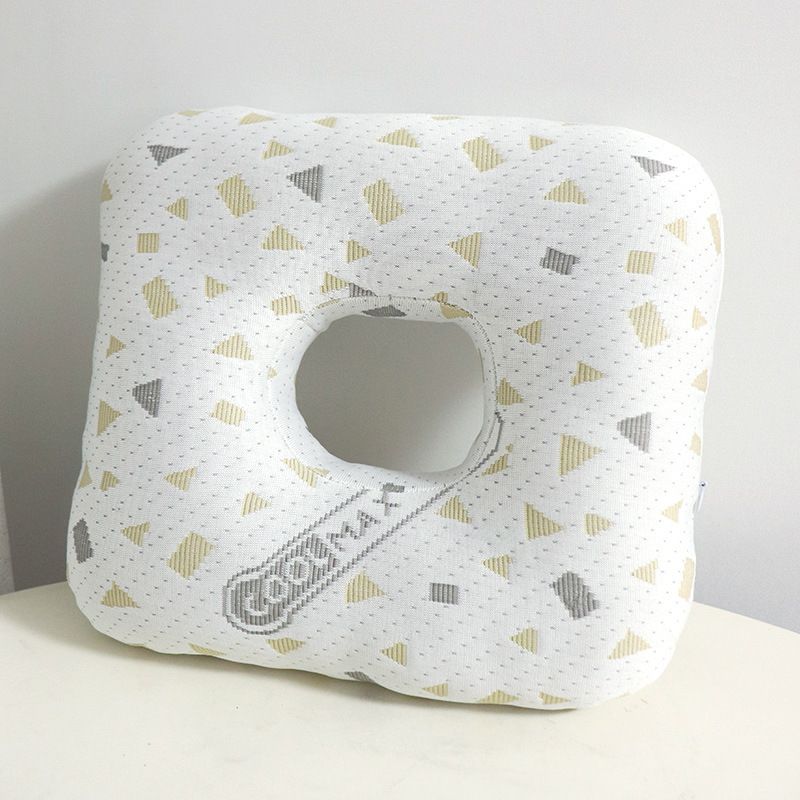 Grey Ear Piercing Pillow - Soft Side Sleeper Cushion with Hollow Center for