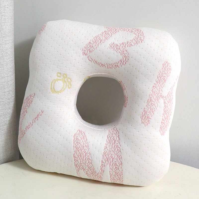 Light Pink Ear Piercing Pillow - Soft Side Sleeper Cushion with Hollow Center