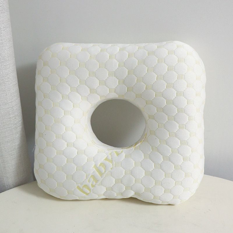 Light Gold Ear Piercing Pillow - Soft Side Sleeper Cushion with Hollow Center