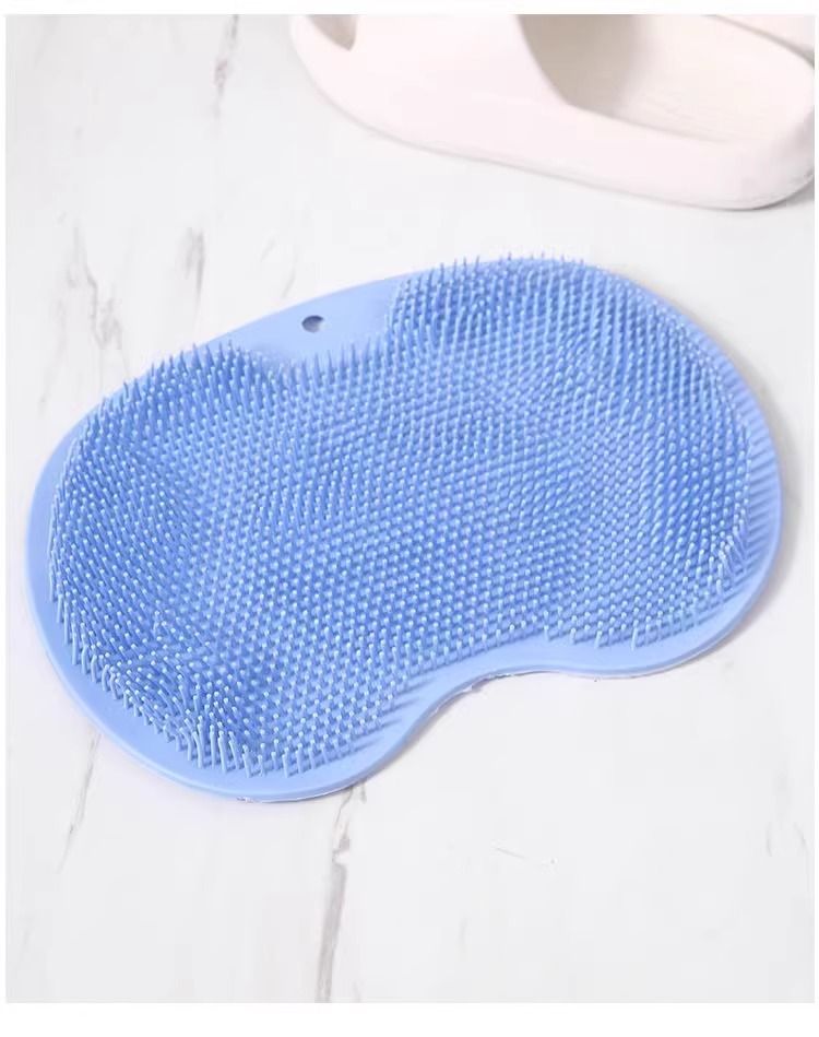 Blue 3-piece set (2-Pack Silicone Foot & Back Scrubber Mat with Suction Cups + view 4