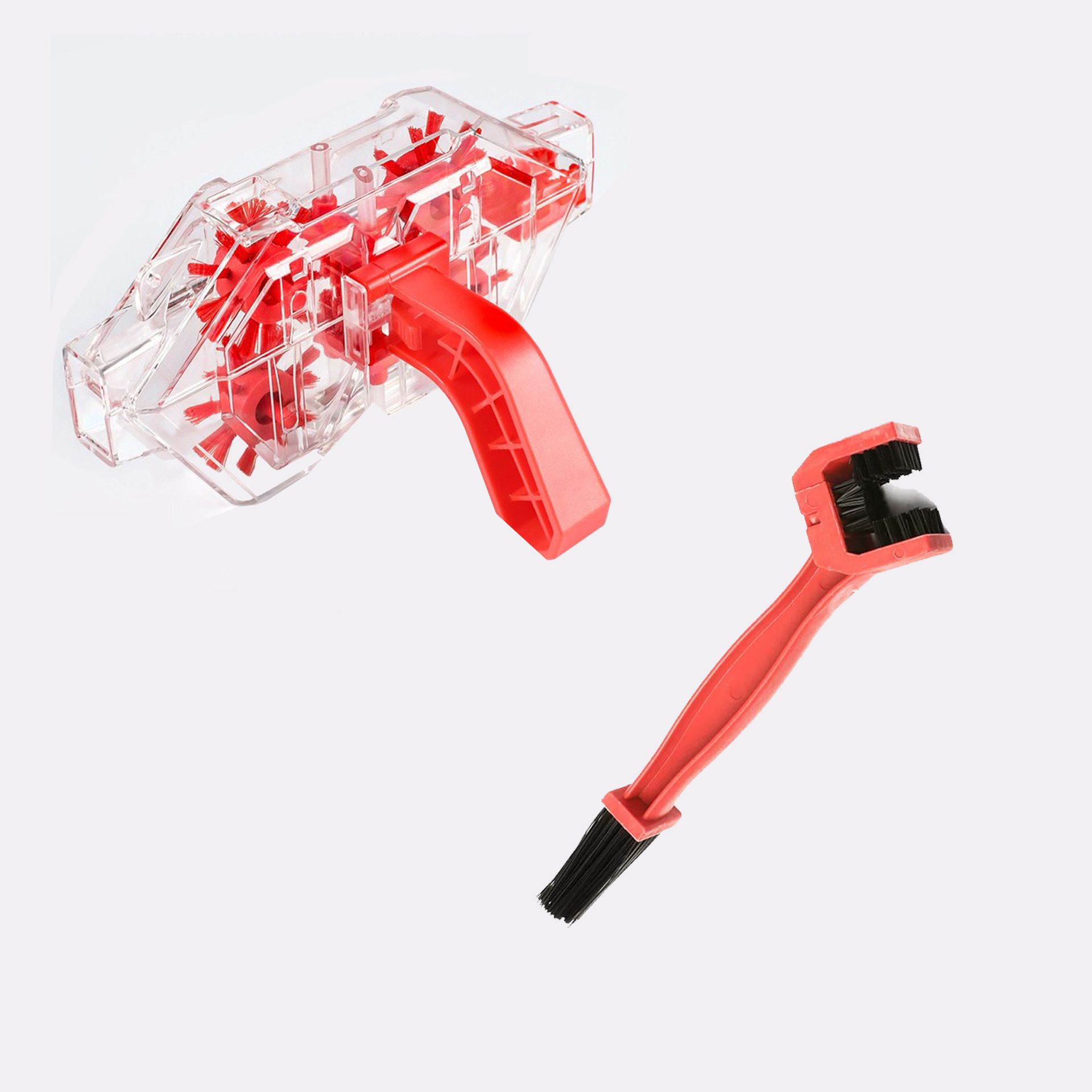 Red Transparent Bicycle Chain Cleaner with Visualization Design - Immersion