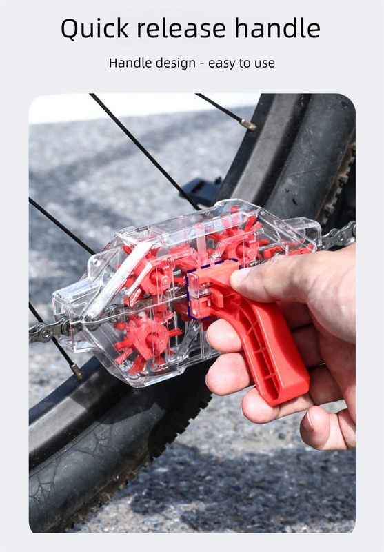Red Transparent Bicycle Chain Cleaner with Visualization Design - Immersion view 4