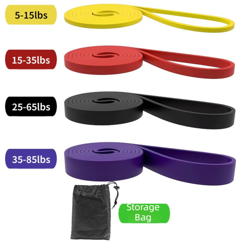 4-piece TPE Resistance Band Set - Heavy Duty Fitness Loop Bands for Strength