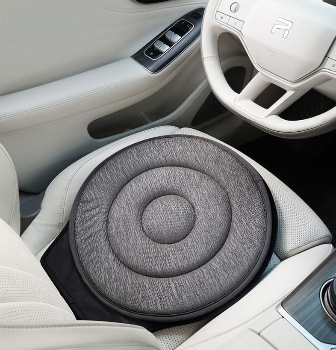 Grey 360° Swivel Car Seat Cushion – Portable Rotating Transfer Aid for Elderly — image 1