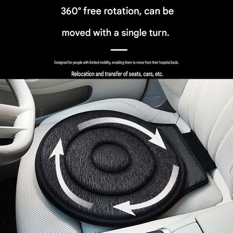 Dark Red 360° Swivel Car Seat Cushion – Portable Rotating Transfer Aid for Elderly view 2