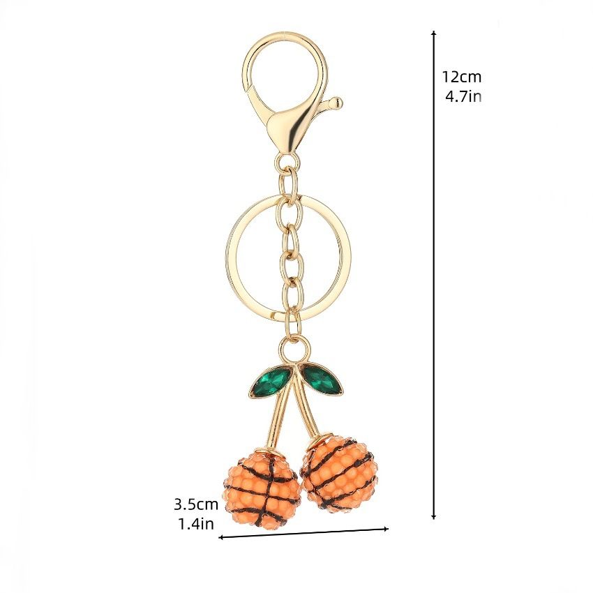 2 Pcs Basketball shape design Creative Sports Ball Cherry Keychain – Cute view 4