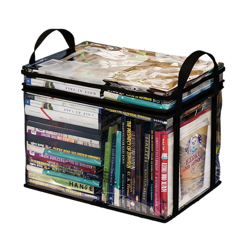 3 Pcs Large Clear PVC Book Storage Box – Foldable view 5