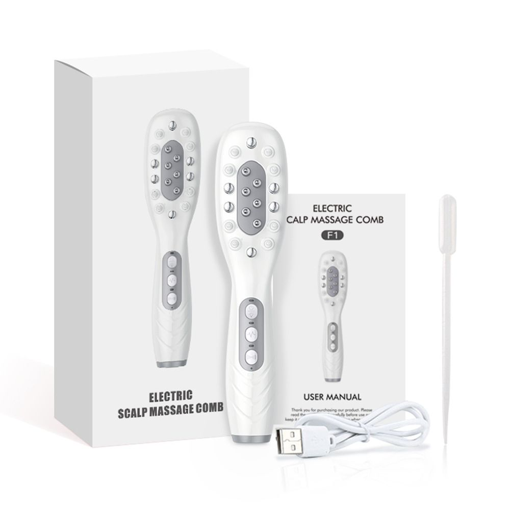 White Smart Scalp Massage Comb with EMS