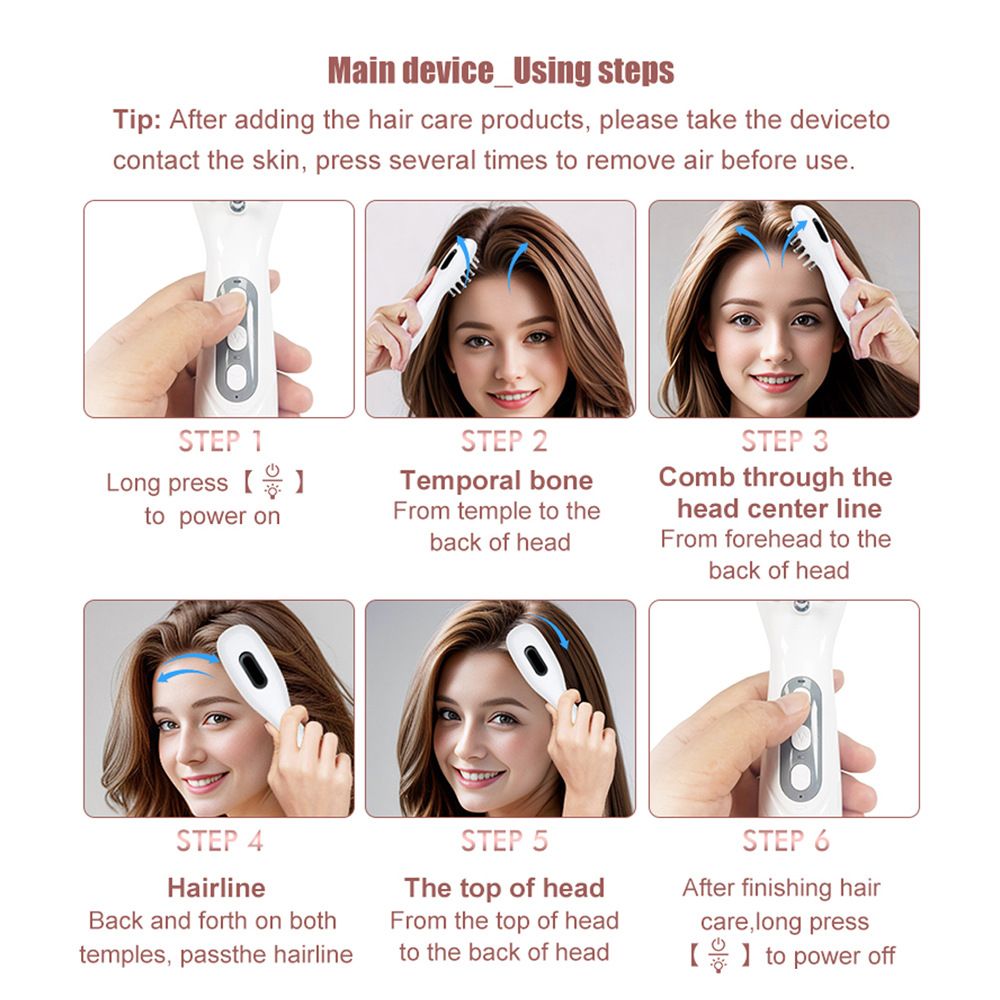 White Smart Scalp Massage Comb with EMS view 7
