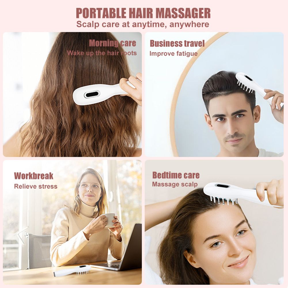 White Smart Scalp Massage Comb with EMS view 8