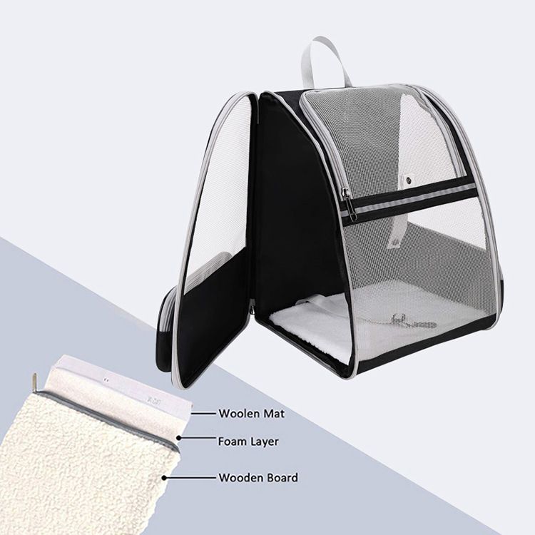 Grey Breathable Pet Carrier Backpack - 35 x 29 x 41 cm Oxford Fabric Travel view 6