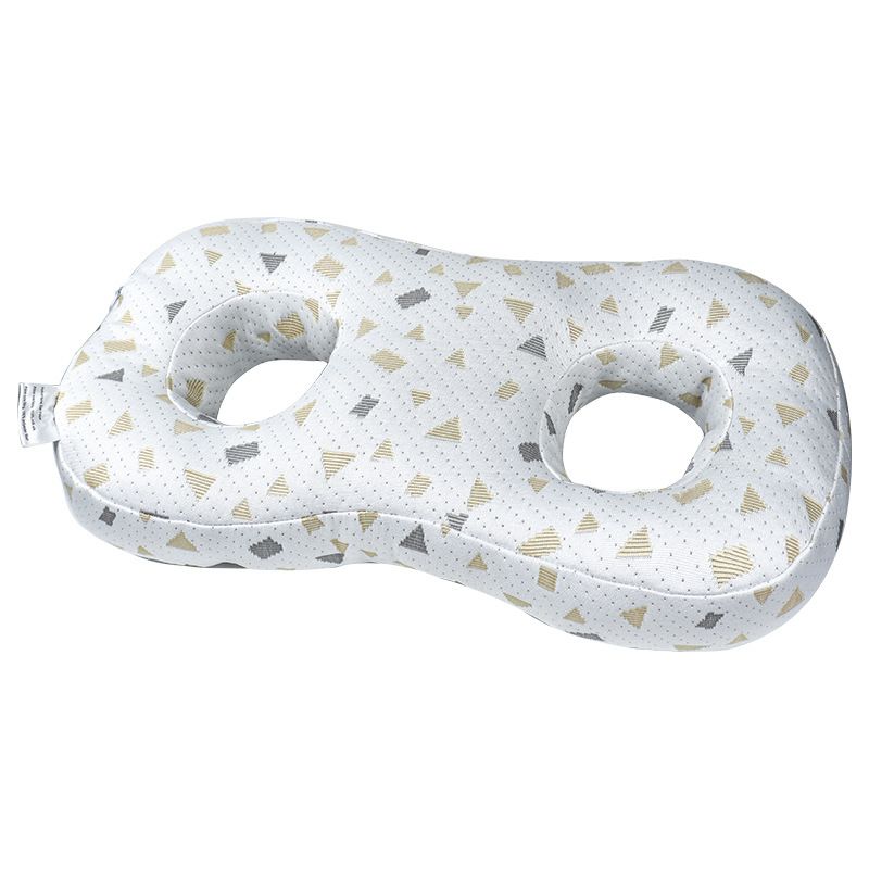 White and Gray Ear Piercing Pillow for Side Sleepers - 55 x 33 x 9 cm Figure 8