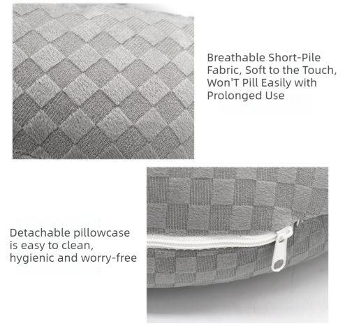 Gray Ergonomic M-Shaped Breast Support Pillow for Spa & Postpartum Care – Soft view 5