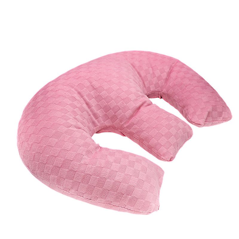 Pink Ergonomic M-Shaped Breast Support Pillow for Spa & Postpartum Care – Soft