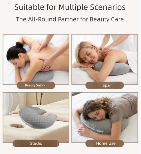 Black Ergonomic M-Shaped Breast Support Pillow for Spa & Postpartum Care view 4