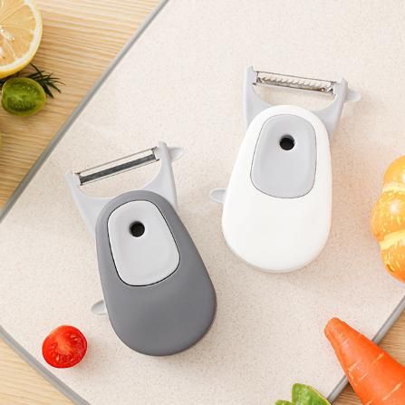 2 Pcs White 3-in-1 Magnetic Foldable Peeler – Portable Stainless Steel view 2