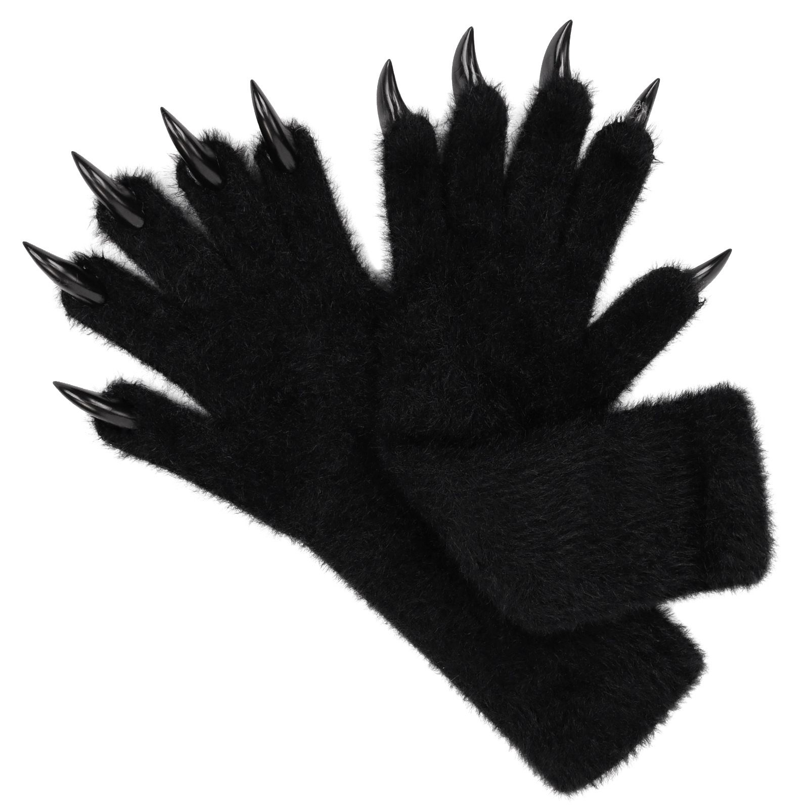 1 Pair White Realistic Long Claw Gloves – Halloween Costume Beast Paw Prop view 3