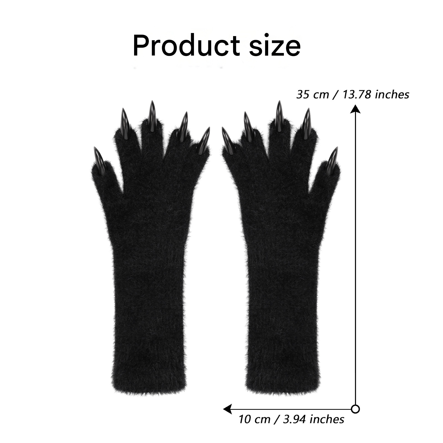 1 Pair Purple Realistic Long Claw Gloves – Halloween Costume Beast Paw Prop view 2