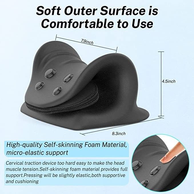 Adjustable Inflatable Cervical Traction Pillow – PU Foam Neck Stretcher & view 3