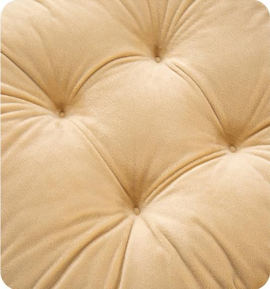 Orange Plush Tufted Chair Cushion – 45x45cm Square Seat Pad with Ties for view 4