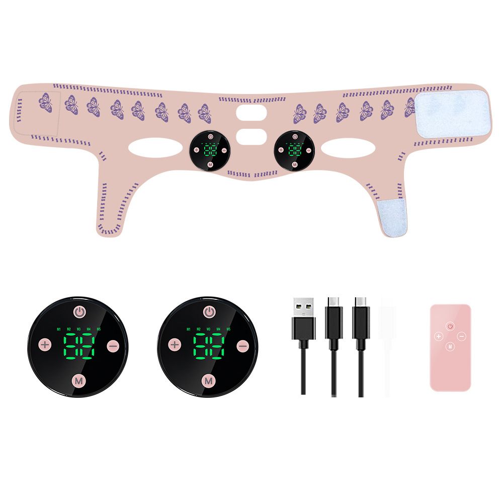 Pink EMS Microcurrent Face Lifting Mask - Smart V-Shape Beauty Device with 5 Modes view 2