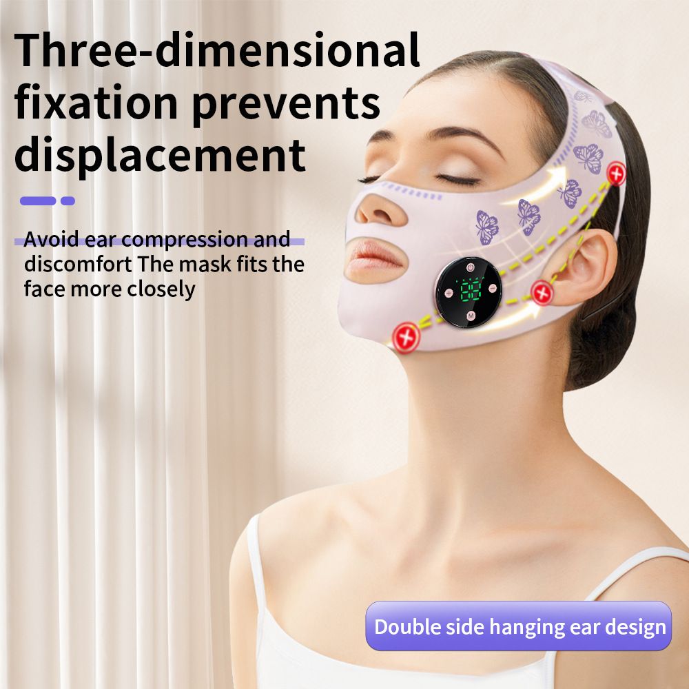 Pink EMS Microcurrent Face Lifting Mask - Smart V-Shape Beauty Device with 5 Modes view 6