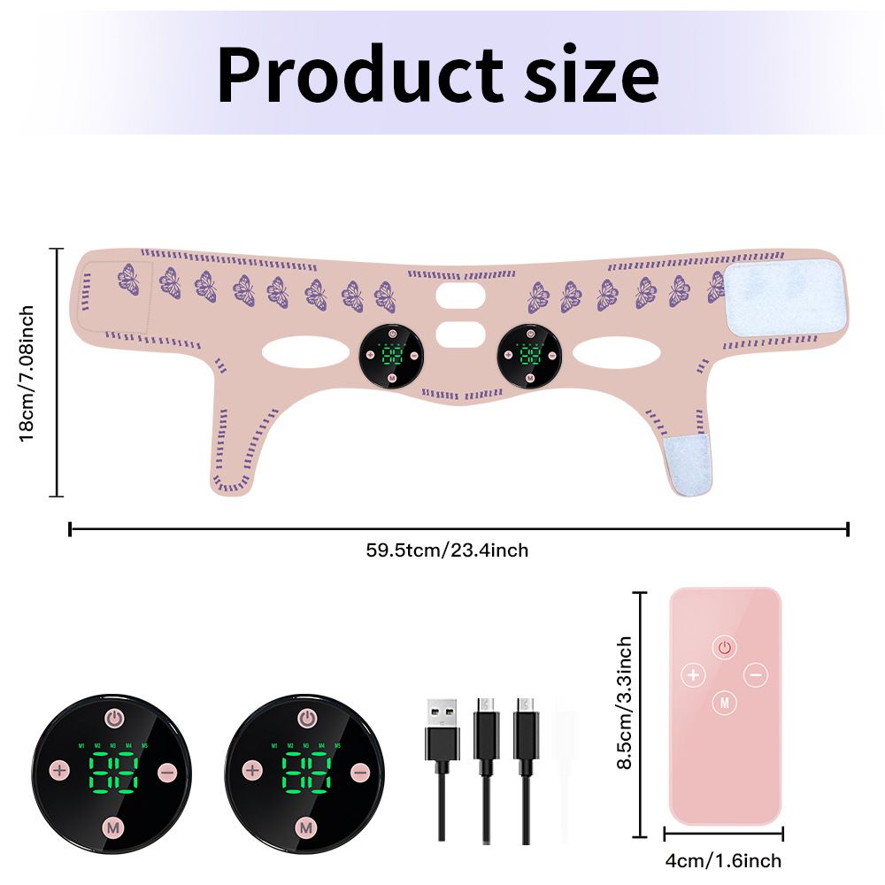 Pink EMS Microcurrent Face Lifting Mask - Smart V-Shape Beauty Device with 5 Modes view 8