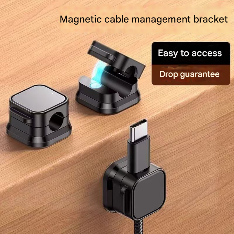 24 White Pack Magnetic Cable Organizer Clips for Desk and Car view 2