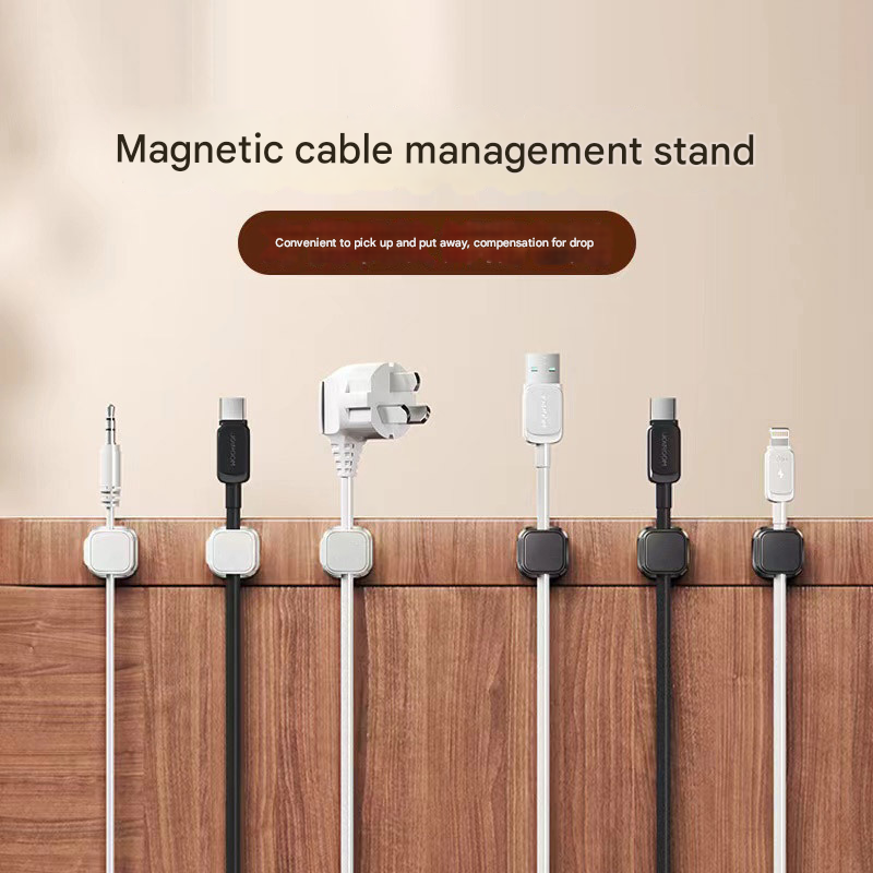 24 Black Pack Magnetic Cable Organizer Clips for Desk and Car view 4