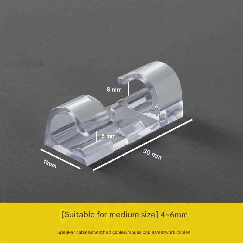 100 Pack Self-Adhesive Cable Clips Non-Marking Cord Management Holder for Desk