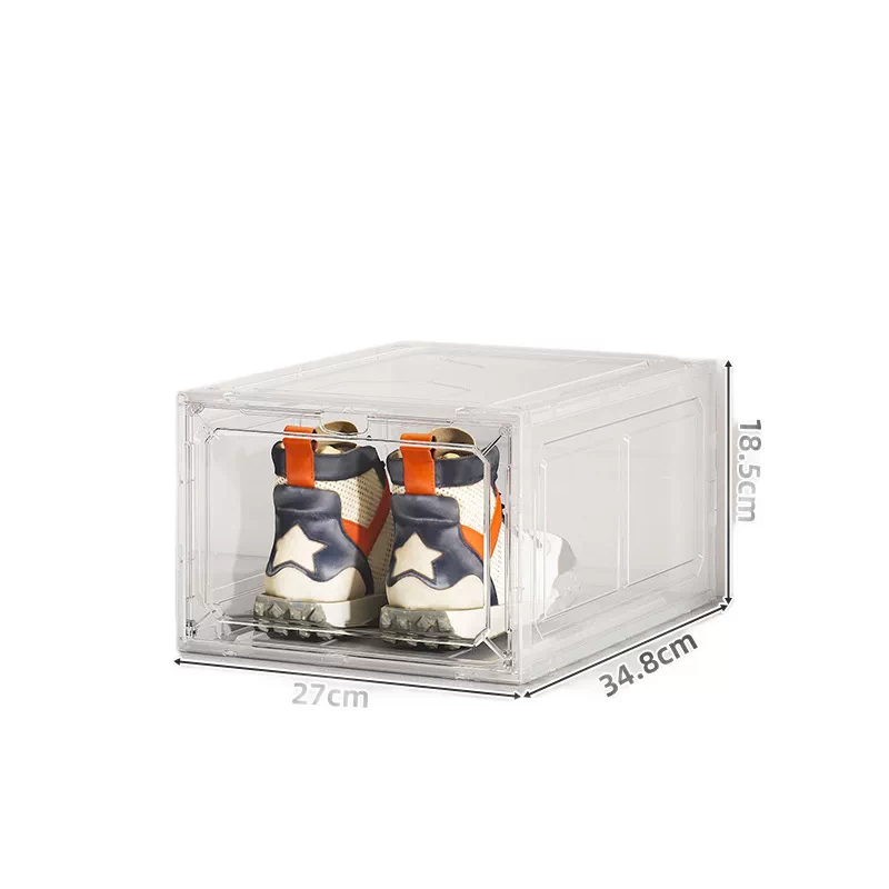 Black Transparent Magnetic Shoe Box Stackable Dustproof Sneaker Storage Case view 5