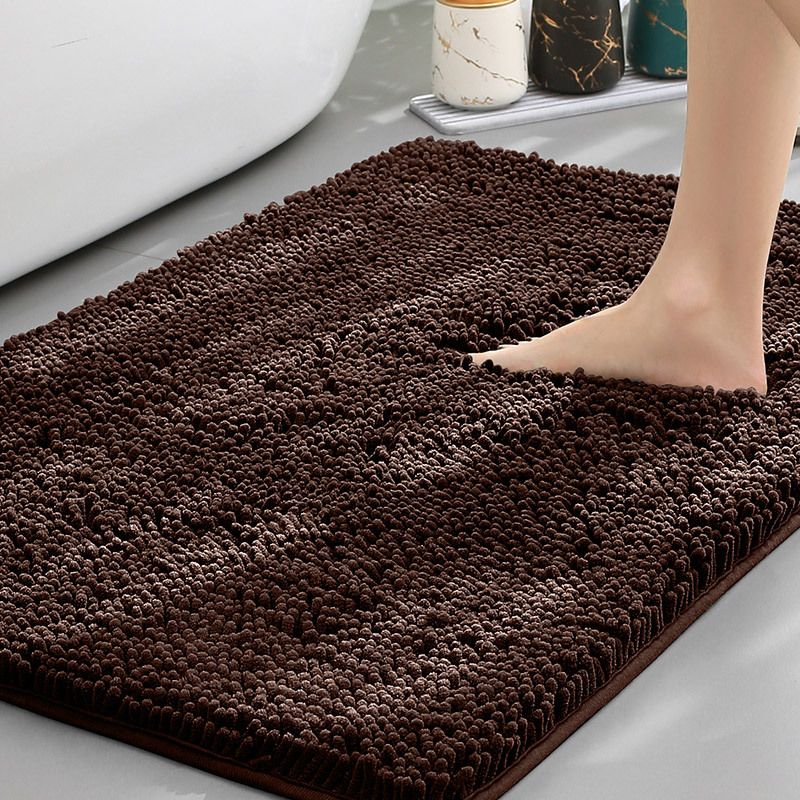 Dark Brown Thickened Chenille Bathroom Floor Mat 50x80cm Super Absorbent — image 1