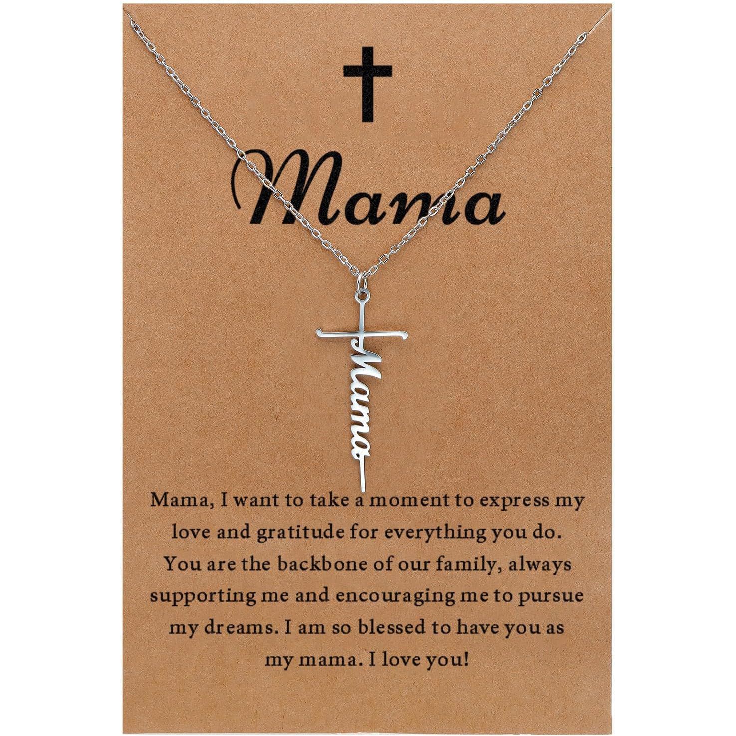 Stainless Steel Cross Necklace for Women Mother's Day Holiday Gift Elegant