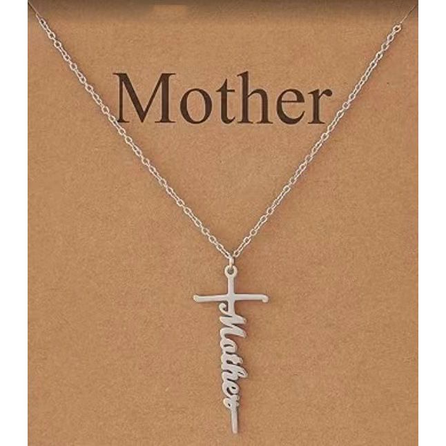 Stainless Steel Cross Necklace for Women Mother's Day Holiday Gift Elegant