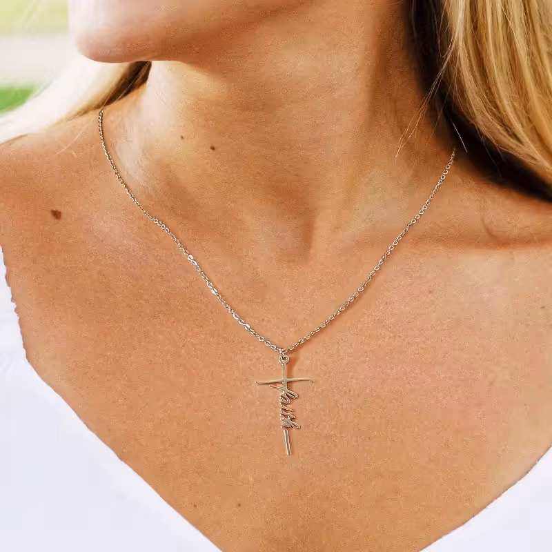 Stainless Steel Cross Necklace for Women Mother's Day Holiday Gift Elegant view 2