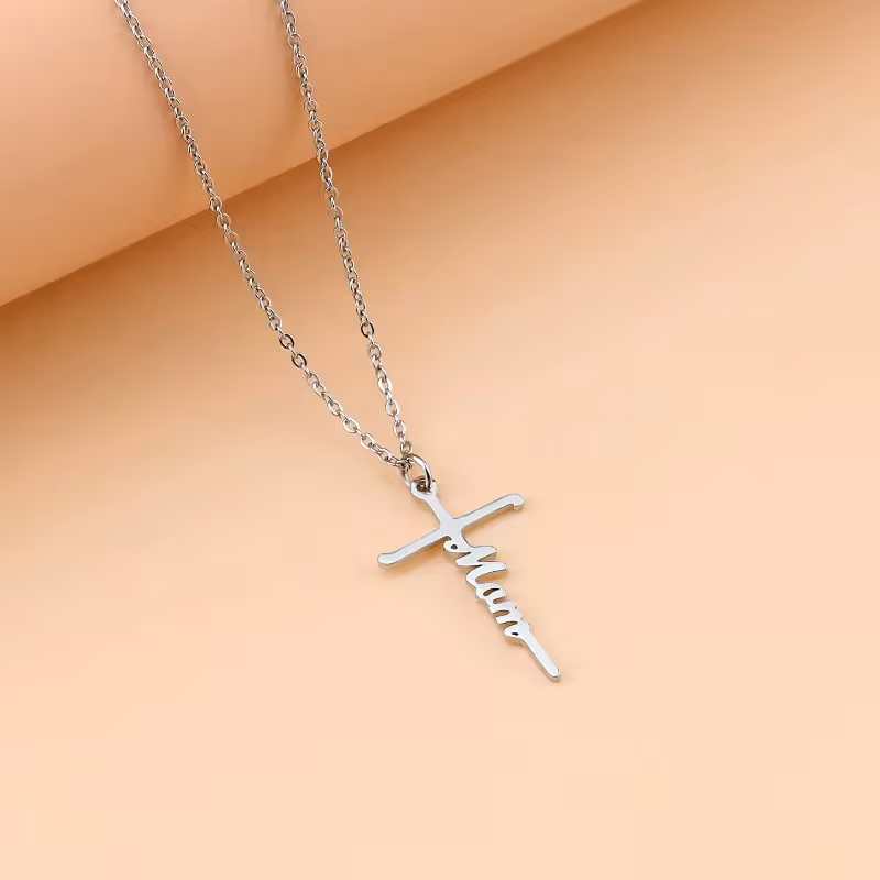 Stainless Steel Cross Necklace for Women Mother's Day Holiday Gift Elegant view 3