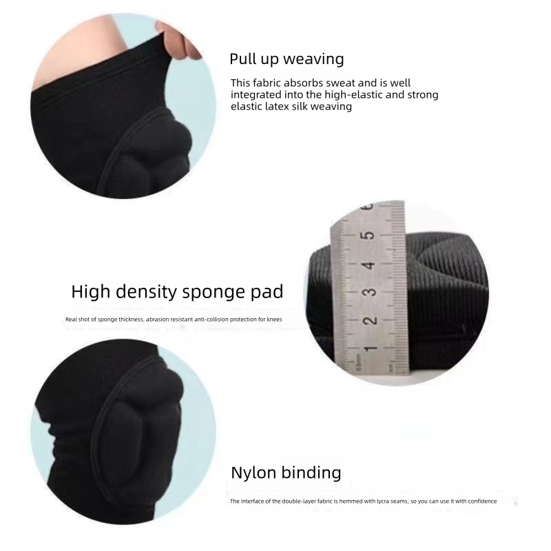 Size S Black Protective Sponge Knee Pads for Cycling and Climbing Impact view 4