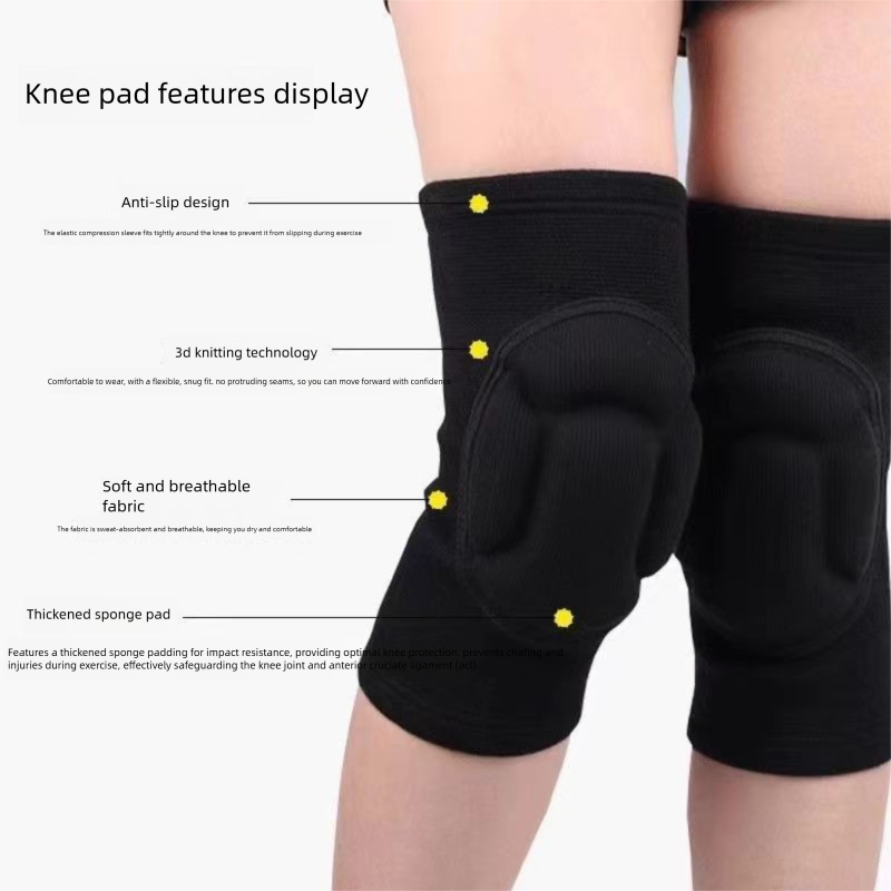 Size L Black Protective Sponge Knee Pads for Cycling and Climbing Impact view 3