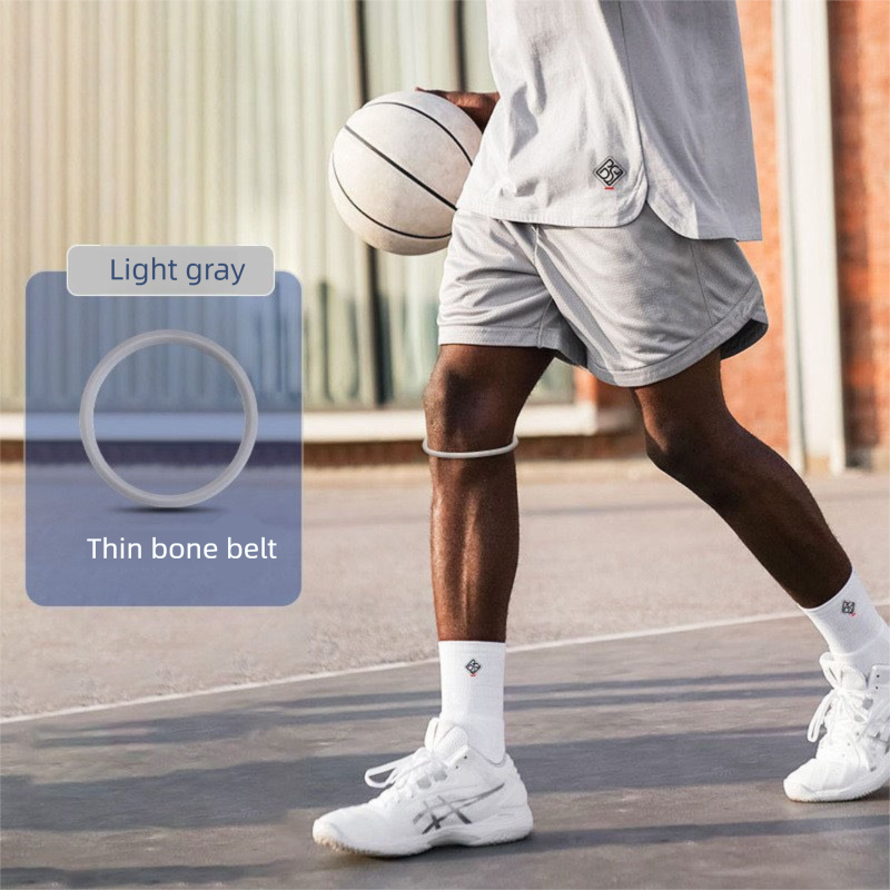 5 Pairs Grey Patellar Tendon Silicone Stabilizer Knee Straps for Running and