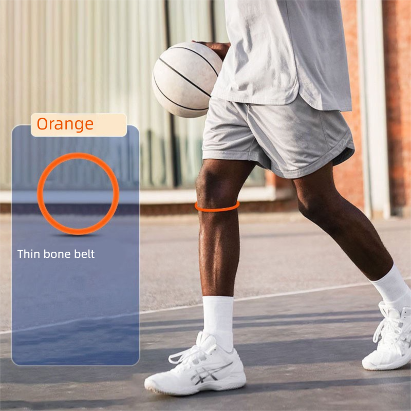 5 Pairs Orange Patellar Tendon Silicone Stabilizer Knee Straps for Running and