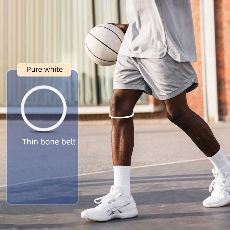 5 Pairs White Patellar Tendon Silicone Stabilizer Knee Straps for Running and