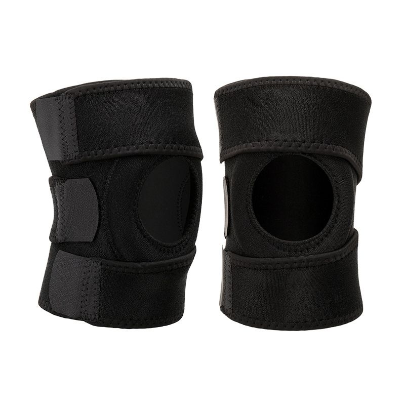 Black Upgraded Sport Knee Pads with Dual Spring Support and Shock Absorption