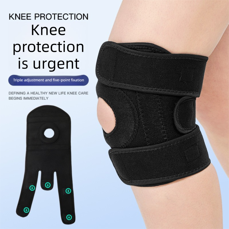 Blue Upgraded Sport Knee Pads with Dual Spring Support and Shock Absorption view 3