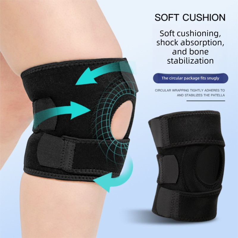 Blue Upgraded Sport Knee Pads with Dual Spring Support and Shock Absorption view 4